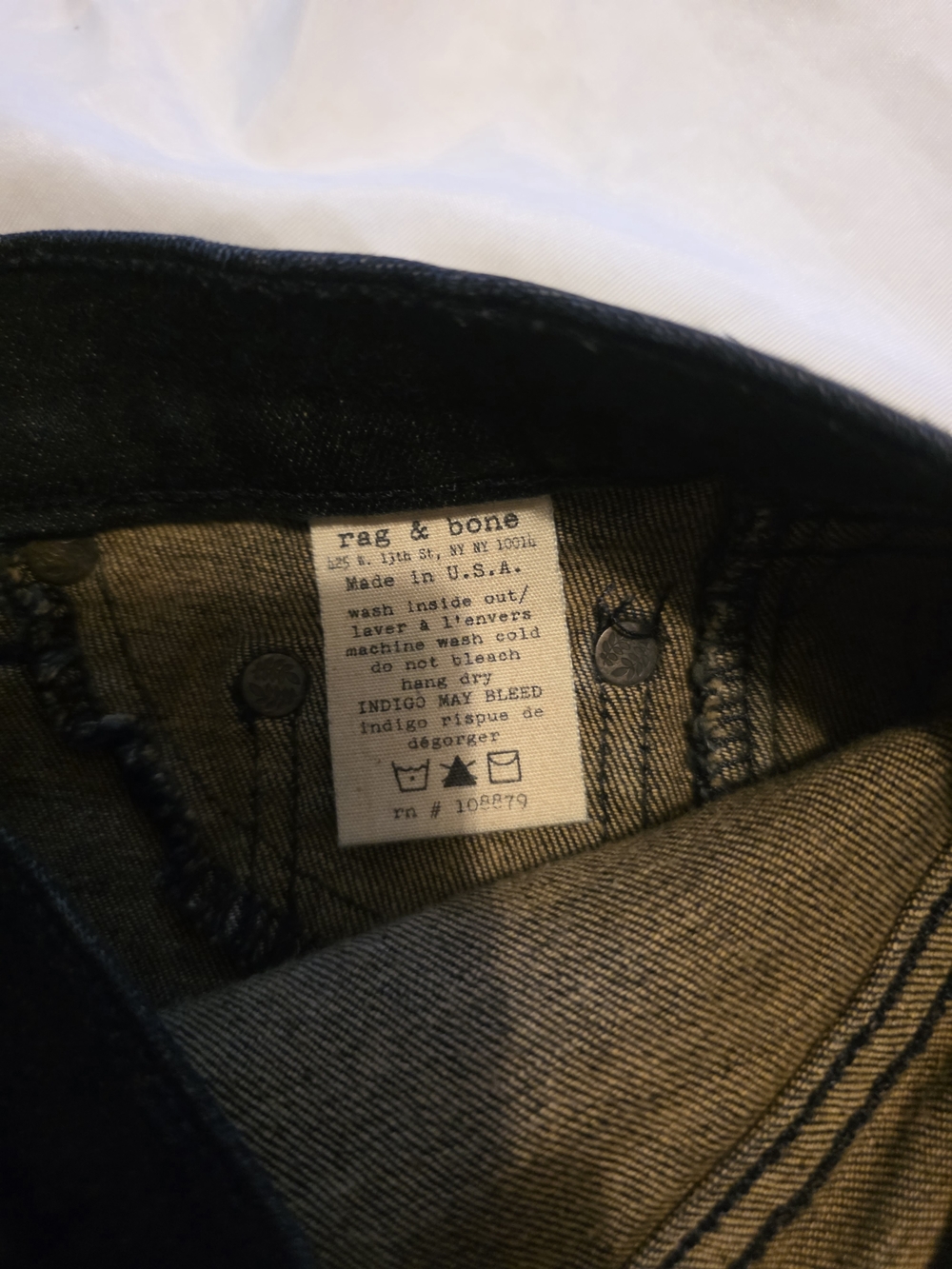 Rag & Bone W1553K590 Wakefield Whiskered Dark Wash Denim Jeans - Picture 8 of 9